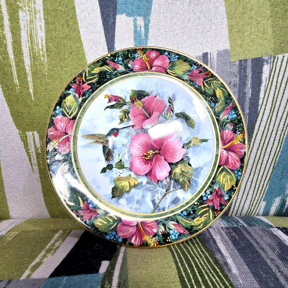 Franklin Mint Heirloom Royal Doulton Imperial Hummingbird LE Plate Collectible - Picture 8 of 10